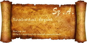 Szalontai Árpád névjegykártya